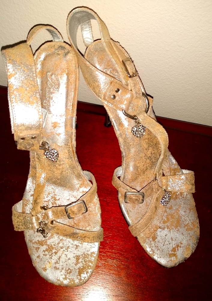 L NEW BRIGHTON Hip Sexy Leather Spike Heels Stiletto Sandals w Charms Lady's 9